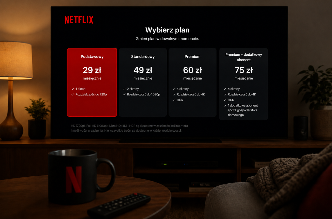 Ile kosztuje Netflix na miesiąc? Konkretne kwoty [2026]